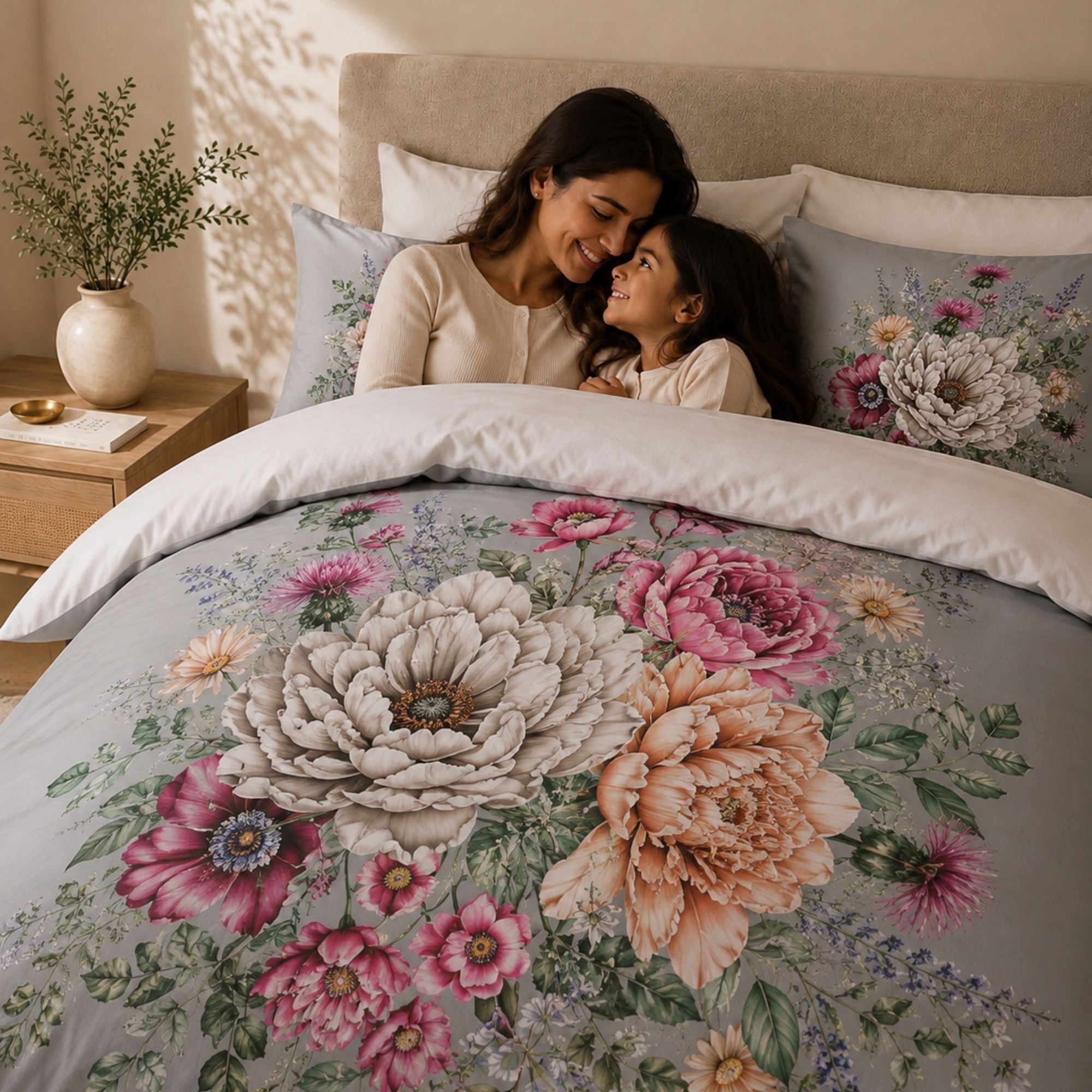 Flores Quilt &amp; Reversible Duvet Cover Set